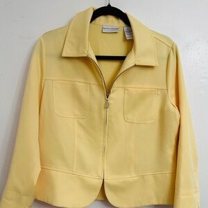 Bright Yellow Zip-Front Blazer Jacket by Draper's & Damon's